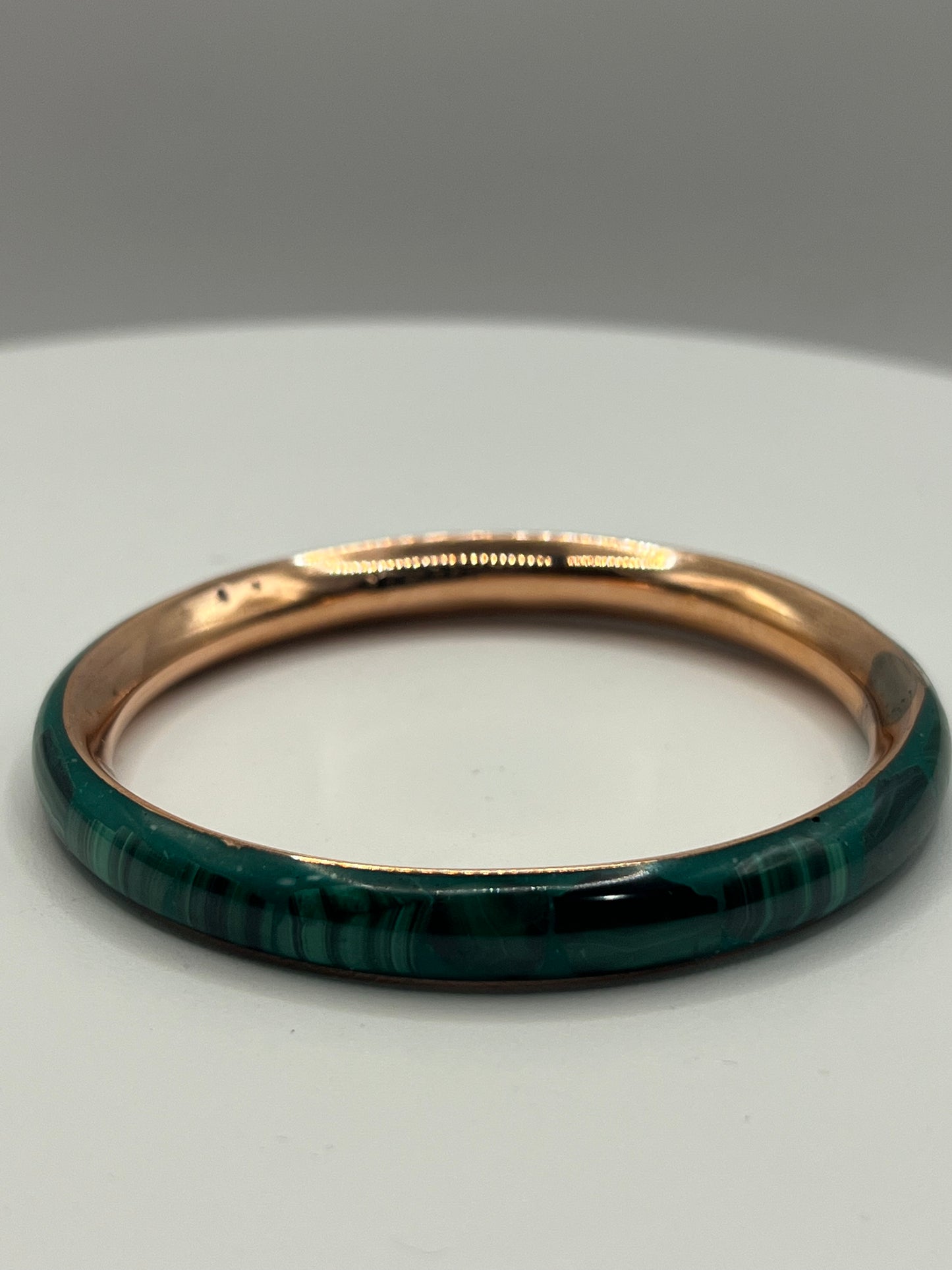 Copper-Inlaid Malachite Bangle